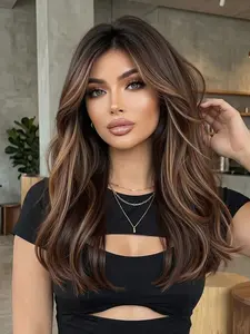 20 Inch Medium Long Curly Hair Full Head Cap, Natural Look Synthetic Heat Resistant Fiber, Daily Wear for Women, Synthetic Curly Wigs