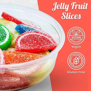 Emmy & Abby Assorted Jelly Fruit Slices Candy - 1 Pound in a Resealable Tub