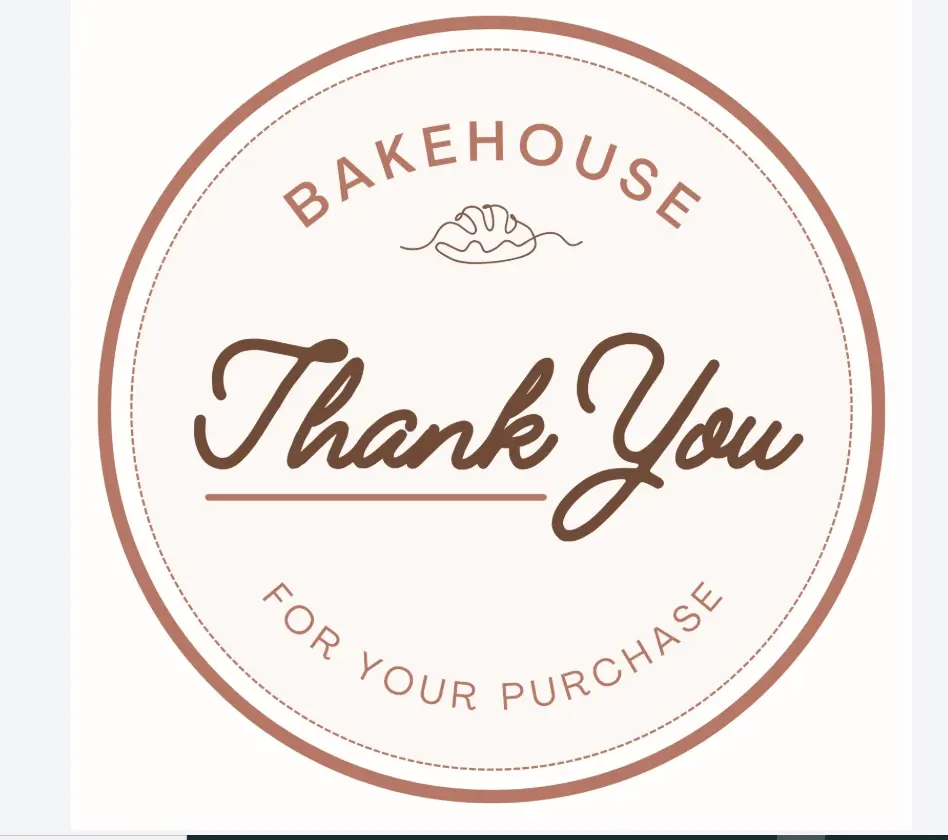 Brown and White Simple Minimalist Thank You Circle Sticker