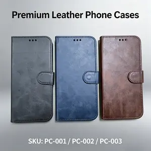 Luxury Magnetic Leather Phone Case for iPhone 17Pro Max, 16Pro, 15, 14, 13, 12 Pro Max, 14Plus - Simple, Anti-slip, Shockproof Protection Cover (Brown, Black)