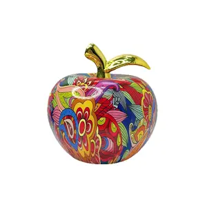 Modern Resin Fruit Statue, Apple Shape, Living Room Decor, Youth Room Decoration, Indoor/outdoor Display, No Power Required