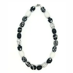 Kazuri Monochrome Symphony Necklace 22"