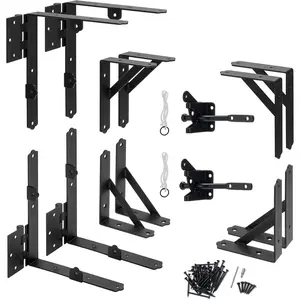 2 Set Anti Sag Gate Frame Kit Gate Corner Brace Bracket Heavy Duty Adjustable Gate Hardware with Gate Latch for Wooden Fences,Driveway Gates,Shed Doors,Corral Gates,Wood Windows