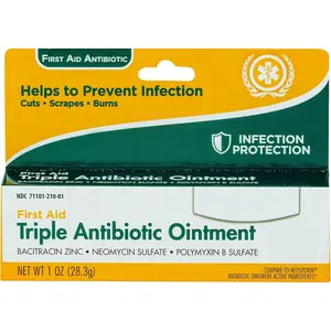 Triple Antibiotic Ointment| First Aid| Infection Prevention and Protection| 1.0 ounces| Topical Wound Care for Minor Scrapes and Cuts