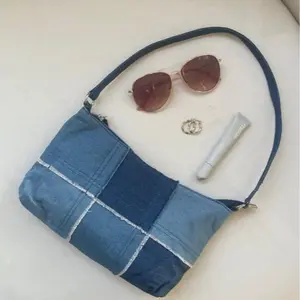Melanie Denim Patchwork Bag
