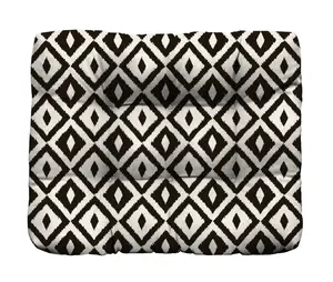 RSH Decor Tufted Ottoman Cushion for Patio Furniture | 24" x 20" Outdoor Cushion | Water-Resistant Black & White Aztec Design