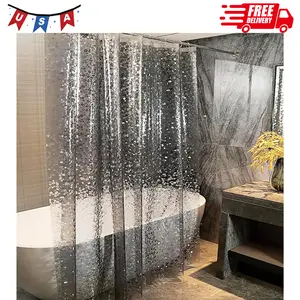 Shower Curtain Liner, 100% Waterproof Eva Shower Curtains Grey Stone