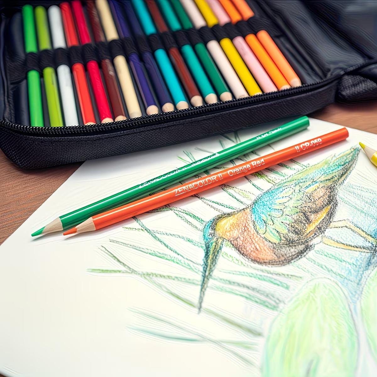 120pcs Professional Colored Pencil Shockproof Kit with Detachable Shoulder Strap,Extra-Large Capacity Portable Canvas Pencil Case Set,For Professional artistic use,Artists Drawing Coloring Sketching