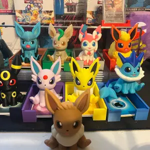 All 9 Eeveelutions Pokemon 3D Printed Figure 4 Inches Tall, PLA Material - Home Desk Decor