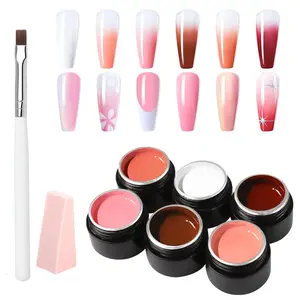 Makartt Pat Ombre Gel Set - 6 Nude Colors with Sponge & Brush Nail Nail Art