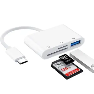 3 in 1 USB C SD Card Reader, USB C to SD Card for iPhone 15/iPad/Mac/Laptop/Samsung/Google/LG phone, USB-C/Type C Memory Card Adapter for iMac, iPad Pro Air Mini, MacBook Pro Air,Galaxy,MicroSD/SD