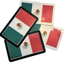 Mexican Flag Stickers, Durable Waterproof Vinyl Decals for Cars, Laptops, Water Bottles 4pc. 2 inches in size.