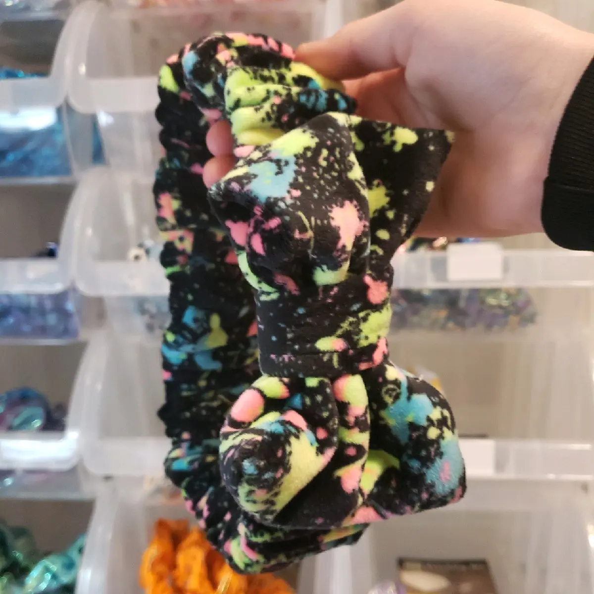 Paint splatter skincare headband