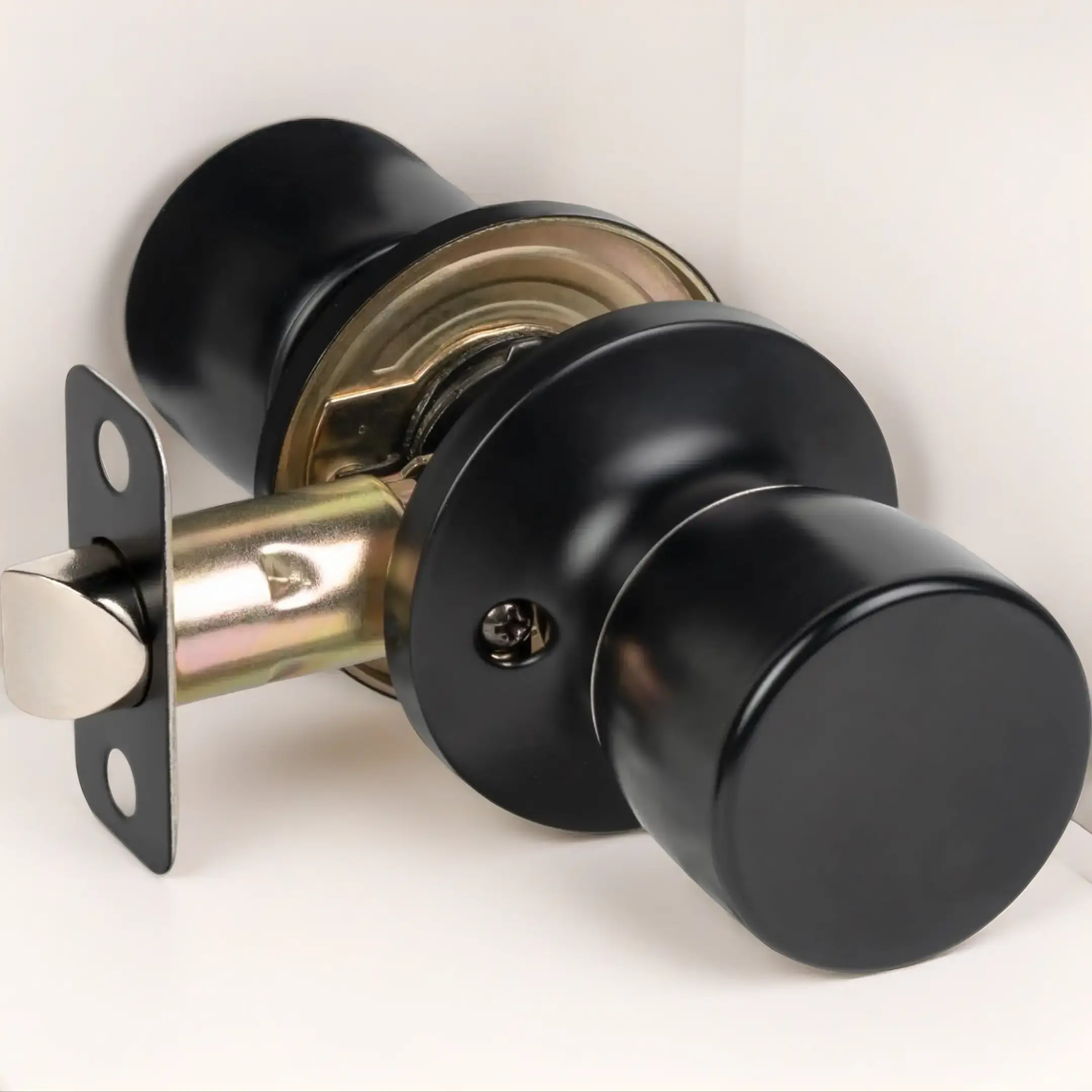 Matte Black Keyless Non-Locking Privacy Door Knob - Door Hardware with Keyless Entry for Interior Hallway and Closet Use, Privacy Door Knobs