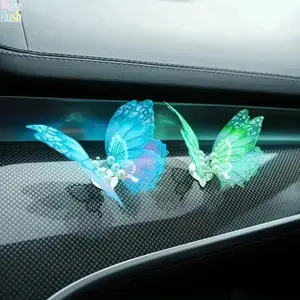 8Pcs 3D Animated Butterfly Car Decor, Moving Butterfly Rear View Mirror Hanging Ornaments, Universal Aesthetic Cute Auto Interior Accessories, Easy Install Stylish Vehicle Pendant, Vivid Simulation Butterfly Decor, Girly Car Styling Ornament for Daily Dec