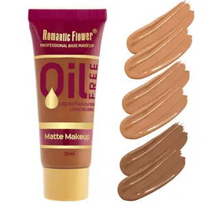 3 Shades Matte Foundation | Dark Face Makeup Full Coverage Waterproof Oil Control Long Lasting Foundation, Flawless Complexion, Light Coverage, Brown Tone, Form, <1 Fl Oz Capacity, Concealer Foundation Hybrid