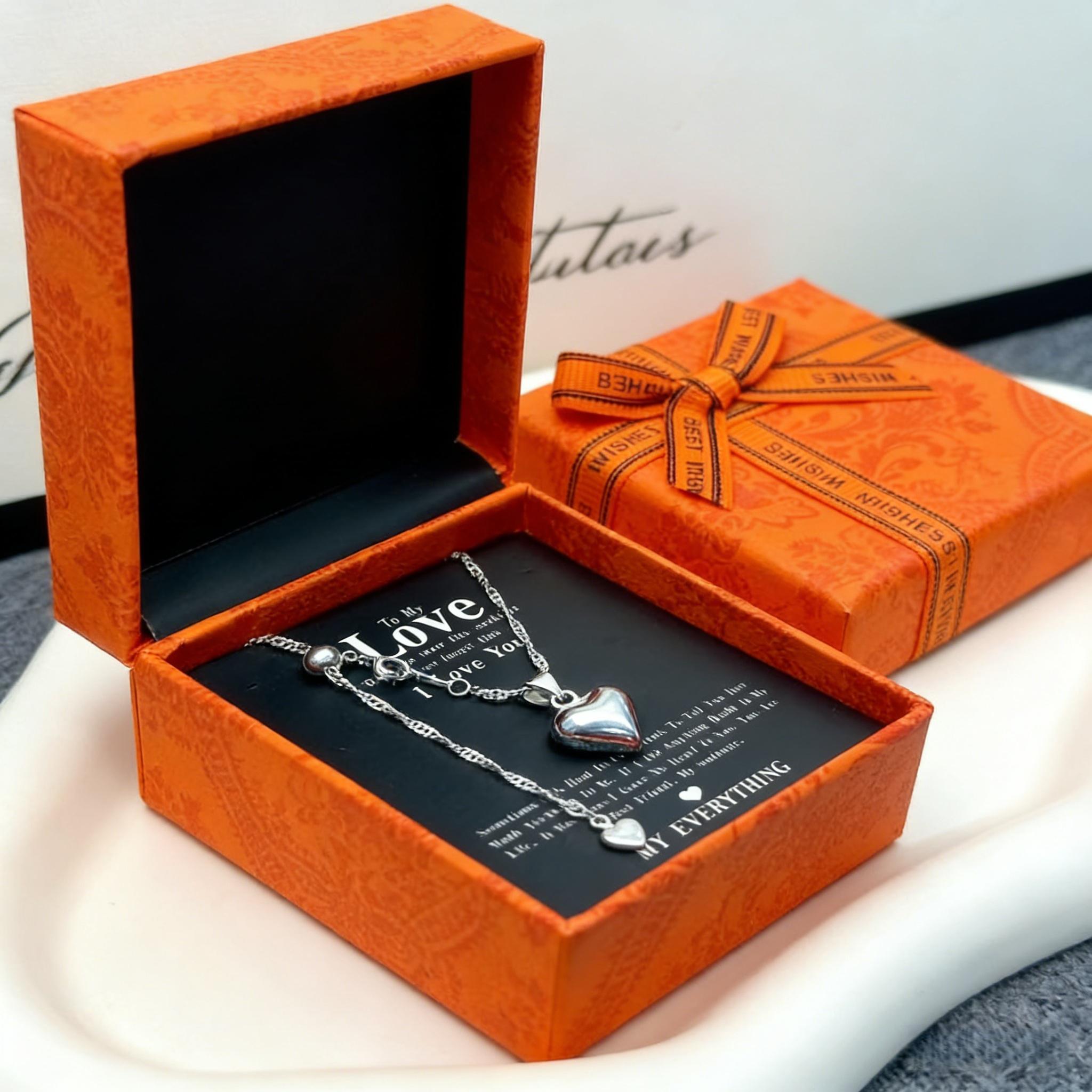 925 Silver Plated Adjustable Heart Lariat Necklace |18 inches Hypoallergenic Delicate Necklace, Nickel-Free & Lead-Free, Minimalist Love Pendant Jewelry Gift for Women