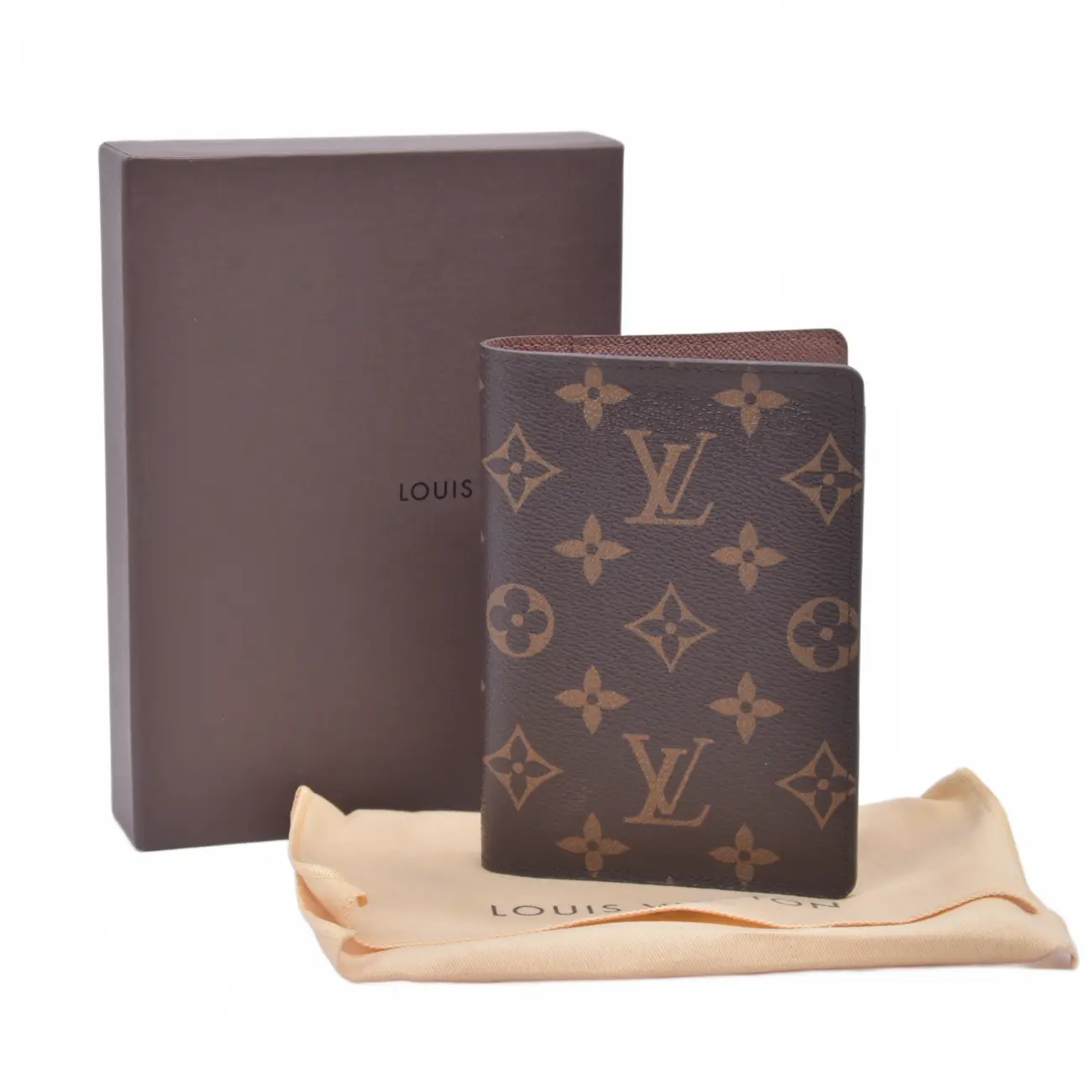 Pre-owned Louis Vuitton canvas Small Leather Goods $400 2011 Monogram Passport Cover CA4121