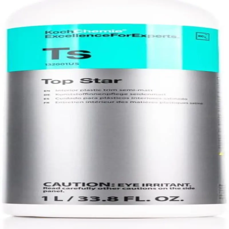 TS Top Star Interior Plastic and Vinyl Conditioner, UV Protection, Interior Plastic, Dash, Vinyl & Leather, Like New OEM Finish (1 Liter)