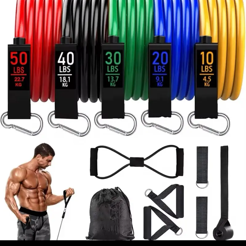Strength Training Equipment 150lbs Heavy Resistance Bands for Men & Women - Color-Coded, Ideal for Weight Training and Resistance Exercise