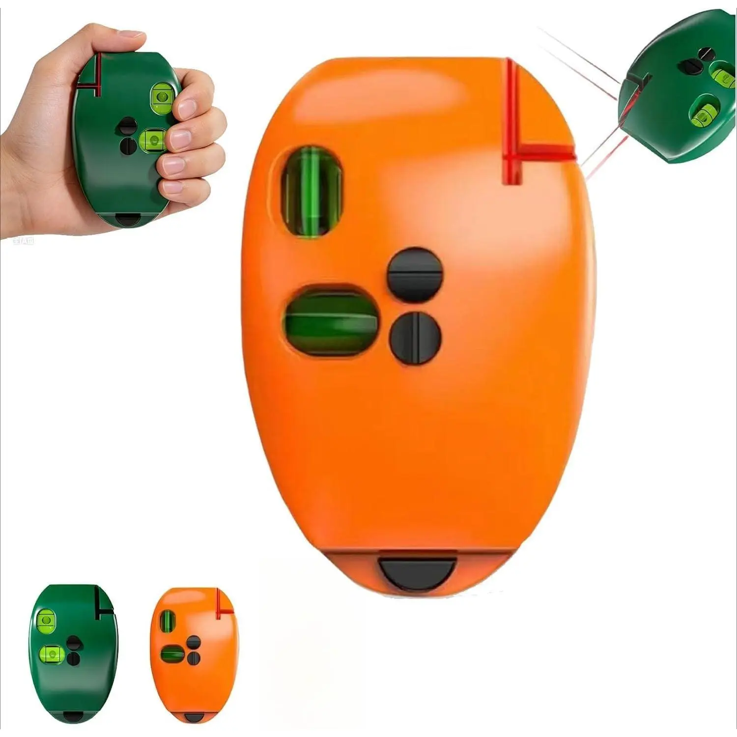 90 Degree Laser Level Self Leveling Tool, Green & Red Light Vertical Horizontal Line, Professional Electronic Right Angle Level for Construction, Tiling & Home Improvement