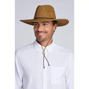 Comber Wide Brim Braided Sun Hat | Brown