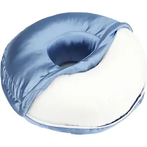 Luxury Satin Ear Piercing Pillow with Removable Cover for Side Sleepers