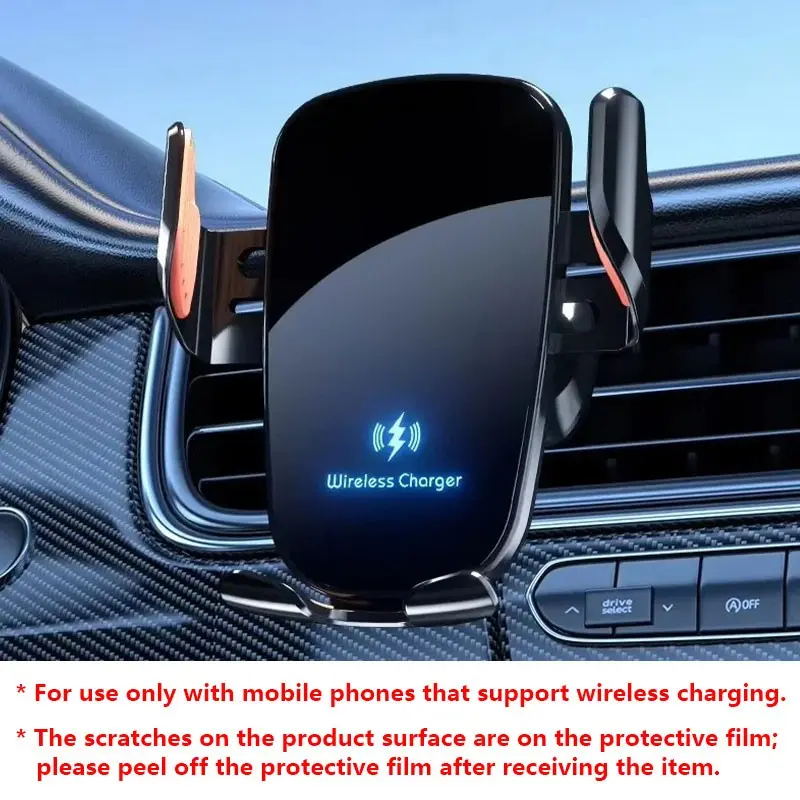 Compatible with wireless-charging-enabled phones. Car Wireless Charging Mount: Fast Charging, Manual Clamping, USB Port, Dashboard Wireless Charging, Car Phone Holder Charger, Phone Charging Accessories