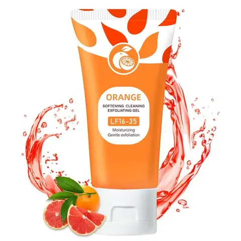 Orange Scented Water-Based Exfoliating Gel - Mild Salicylic Acid Facial and Body Cleanser, Body Care, Deep Cleansing, Nourishing, Moisture-Boosting Gentle Care for All Skin Types