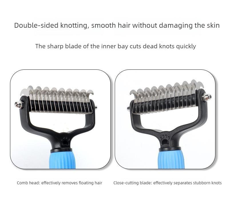 Universal Pet Detangling Comb for Dogs Grooming Tool Double-Sided Stainless Steel for Coat Care & Shedding Removal Easy to Use Essential Grooming
