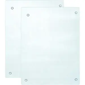 Glass Cutting Board Set for Kitchen Counter, Tempered Glass Chopping Boards Dishwasher Safe, Small Frosted Countertop Tray 16"x12" 2PC