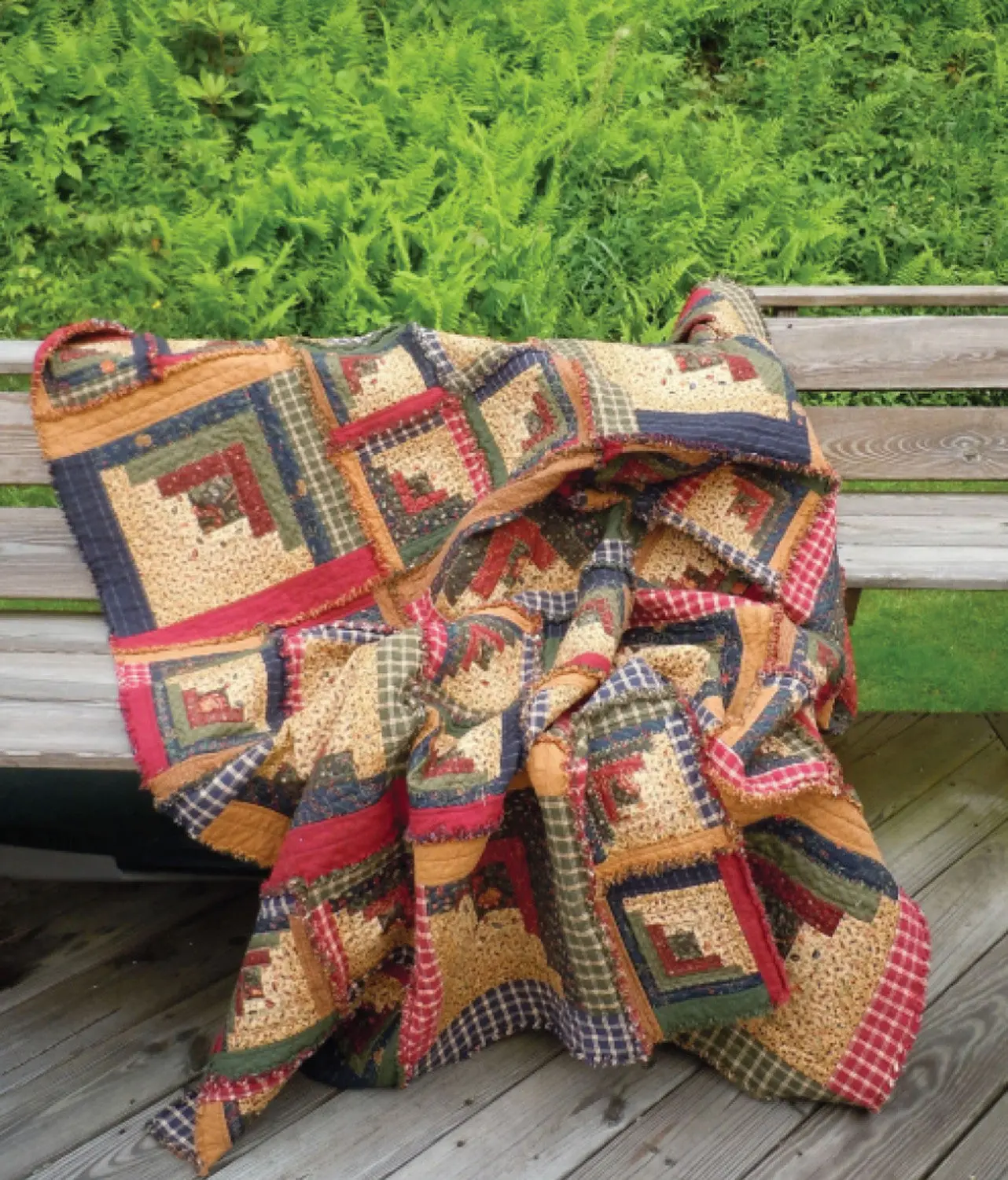 Country Log Cabin Rag Quilt Pattern Country Log Cabin Rag Quilt Pattern