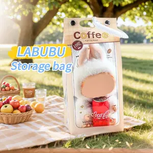 [Labor Day][halloween] LABUBU Transparent Dustproof Storage Protective Cover - Doll Protective Case, Equipped with a Spring Keychain, Perfect for Displaying And Collecting LABUBU Series, CRYBABY Series, And Winter Melody Series Plush Toys.