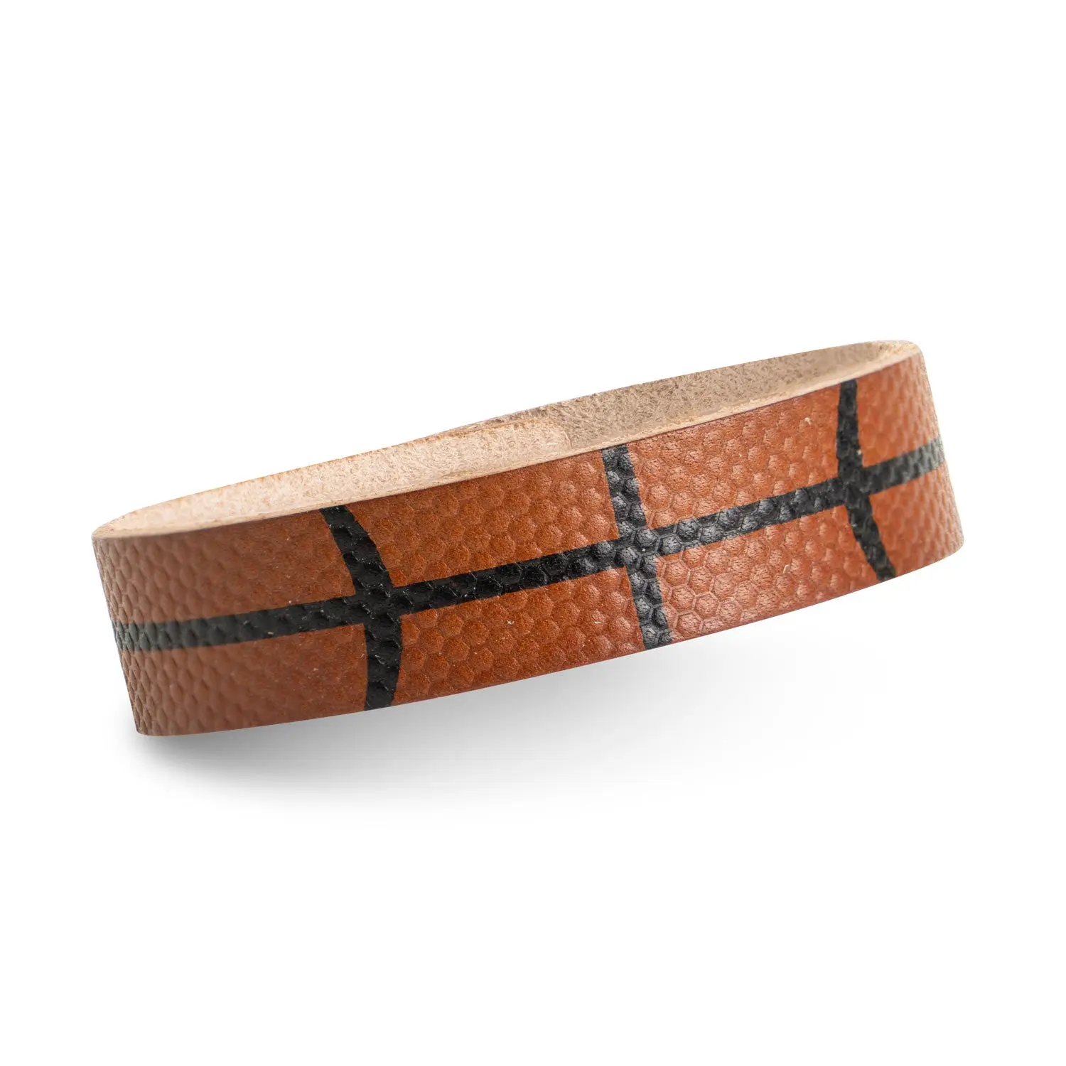 Sport-Themed Basketball Leather Bracelet, Casual Stitched Adjustable Bangle for Players & Fans with Snap Closure, Sporty Bracelets & Bangles, Comfortable And Attractive, Fits Different Sized Wrists, Daily, Unisex