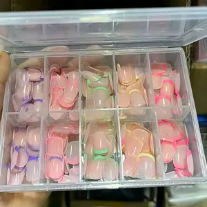 240pacs - 240 Pieces of Colorful Nail Tips in Organized Storage Box for Easy Access and Variety of Styles
