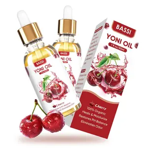 BASSI 2PCS Yoni Oil Organic Feminine Oil Vaginal Moisturizer - Ph Balance for Women - Feminine Deodorant - Eliminates Odor With Strawberry Essential Oil, All Natural Yoni Oil (Cherry Oil)