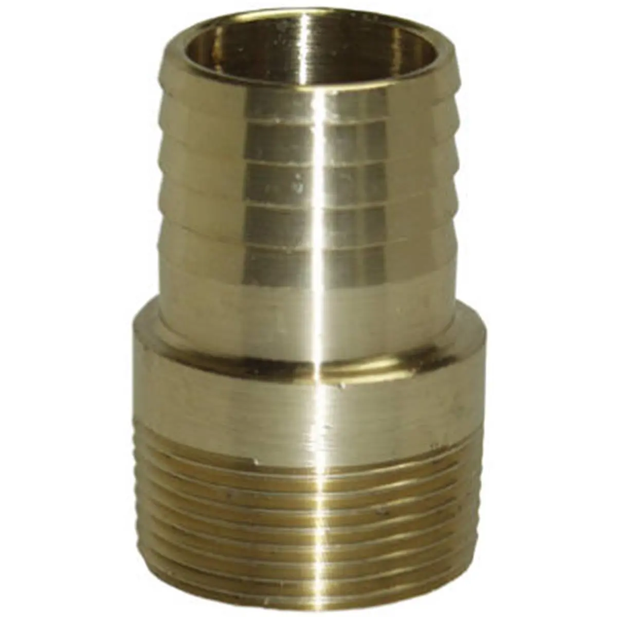 212 MAIN Lead-Free 1.25 in. Yellow Brass Male Adapter, Water Source MA125NL, with Barbed End for Pipe Connection
