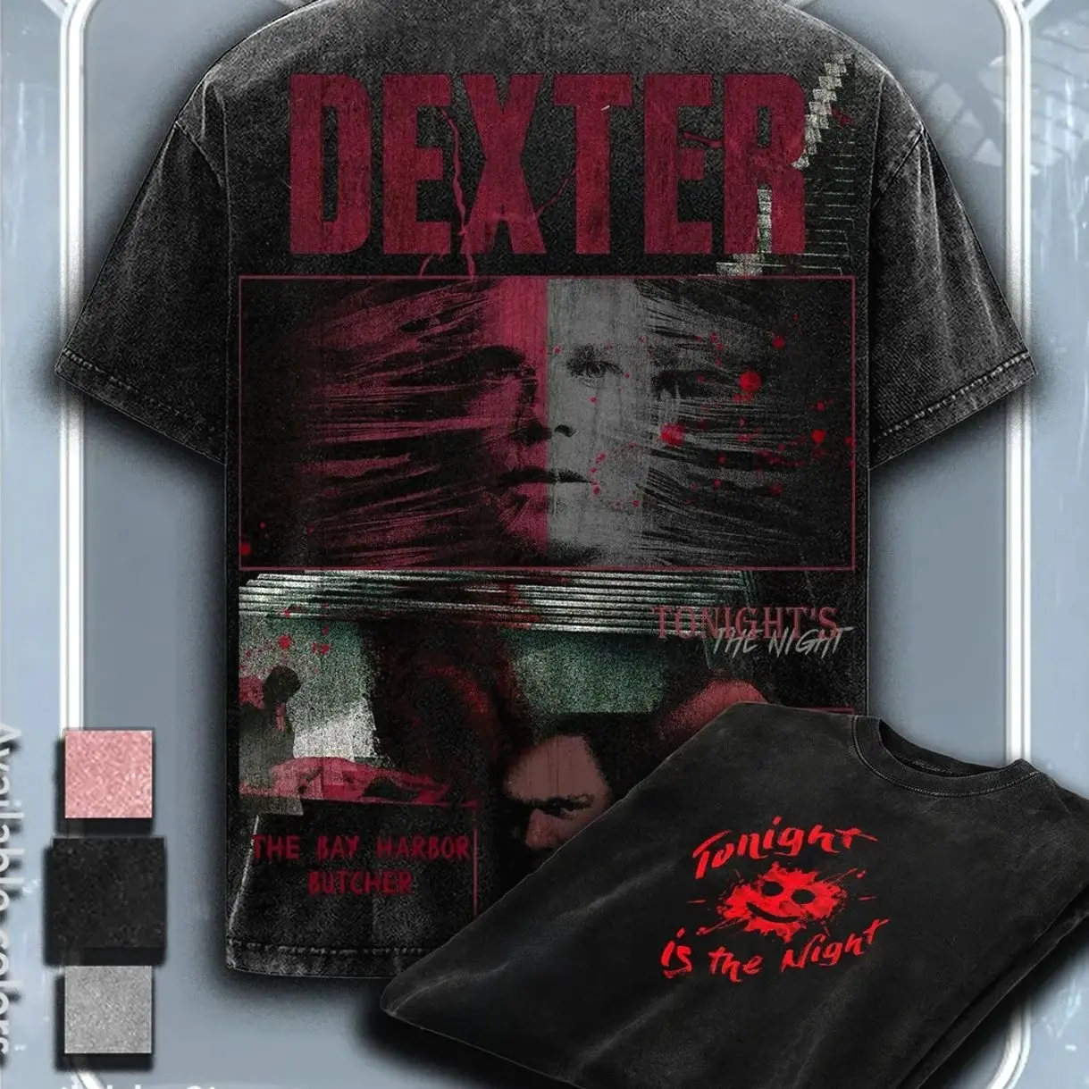 Dexter Morgan Dark Passenger Washed Oversized Graphic T-Shirt Vintage Acid Wash Premium Cotton Crime Drama Television Series Streetwear Fan Apparel 20260721-033 QFA