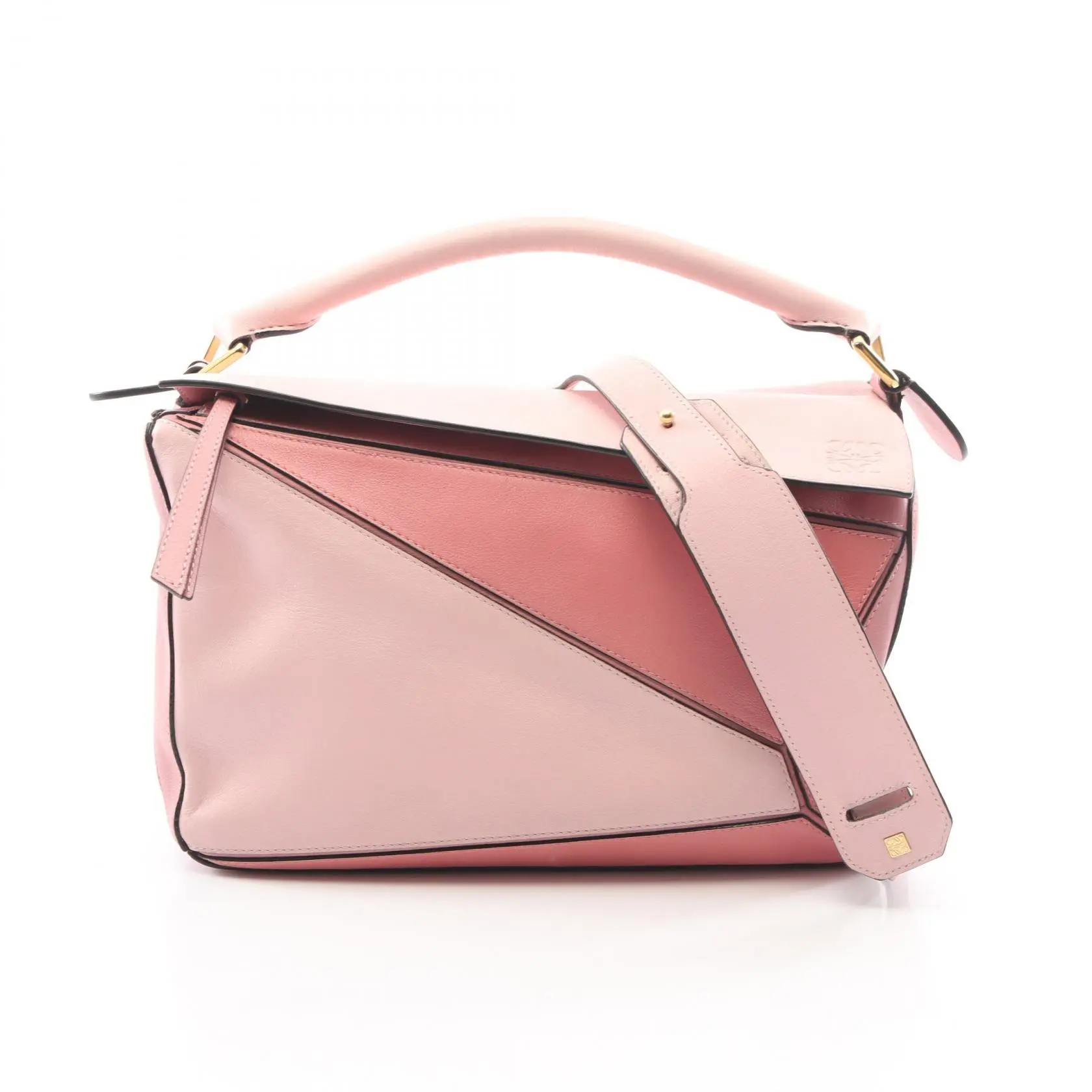 Pre-owned Loewe Calfskin Shoulder Bags Puzzle Bag Leather 2way Handbag