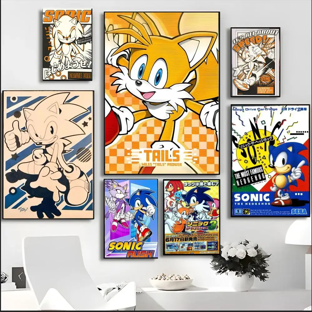 [Sale off up to 55%] [Free ship] Anime S-Sonics Game Poster, HD Gaming Wall Art, Aesthetic Room Decor, Home Decor, Bar Wall Decor, Video Game Art Print