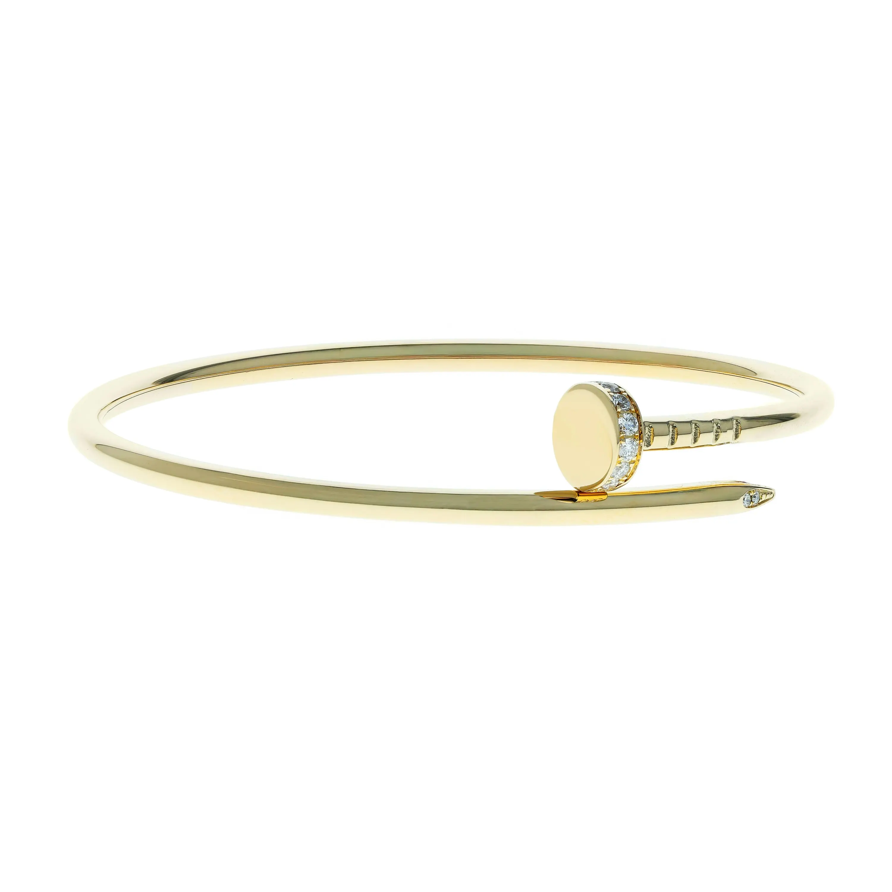 Pre-owned Cartier Juste Un Clou Small Model Bangle Bracelet Size 15