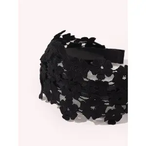 Sexy Floral Embroidered Headband Valentine's Day Valentines,Hairband,Hair Hoop Headbands, Black