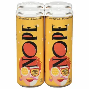 Nope Beverages Non-Alcoholic Mango Margarita Mocktail 4-Pack, 12 fl oz Cans