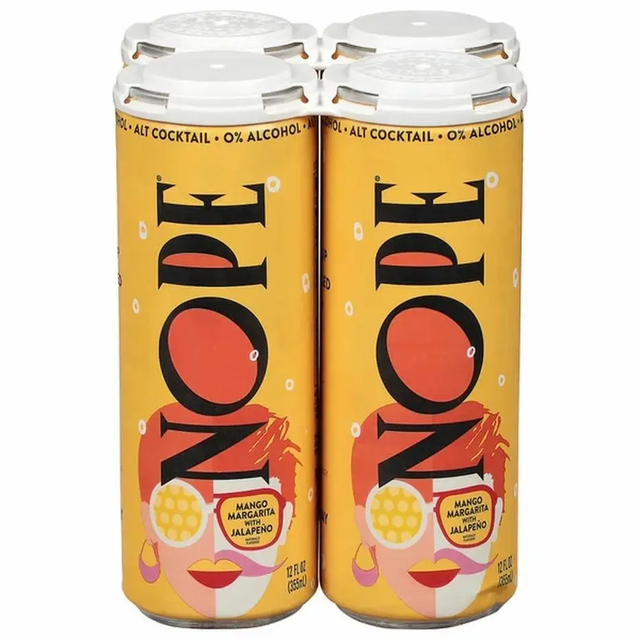Nope Beverages Non-Alcoholic Mango Margarita Mocktail 4-Pack, 12 fl oz Cans