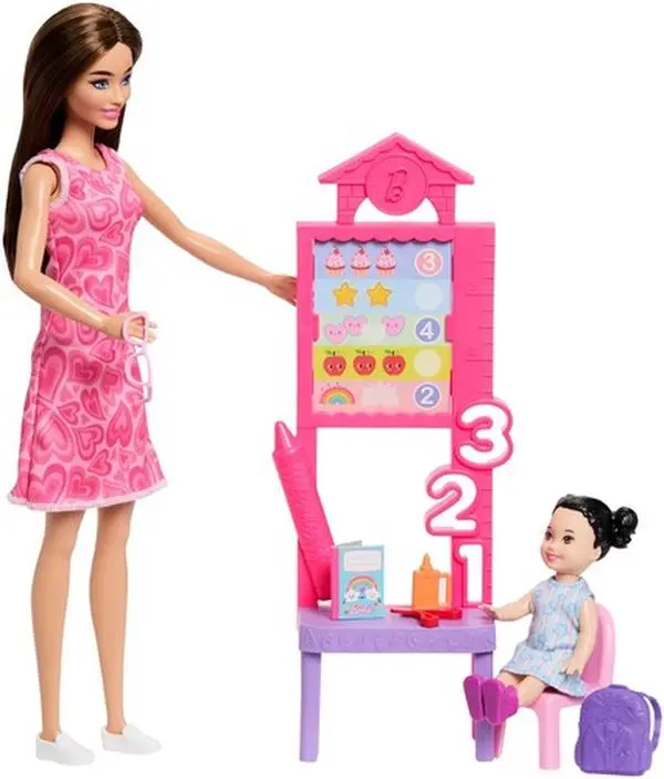 Barbie Careers Teacher Playset with 2 Dolls, Brunette  [COLLECTIBLES]