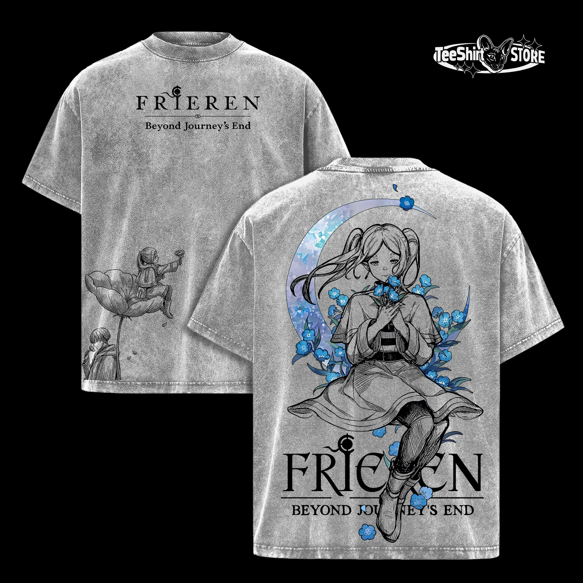 Frieren Beyond Journey’s End T-Shirt – Frieren Anime Graphic Hoodie, Season 2 Anticipation Design, Vintage Washed Oversized Heavy Cotton Shirt, Soft Streetwear Unisex, Gift for Frieren Fans
