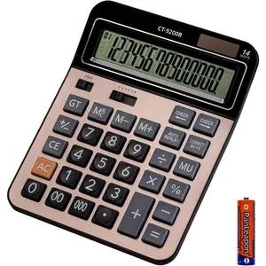 Large Electronic Calculator for Computer-Solar & Battery Power, 14 - Digit Display, Multi - Functional Big Button for Business, Office, School Calculating