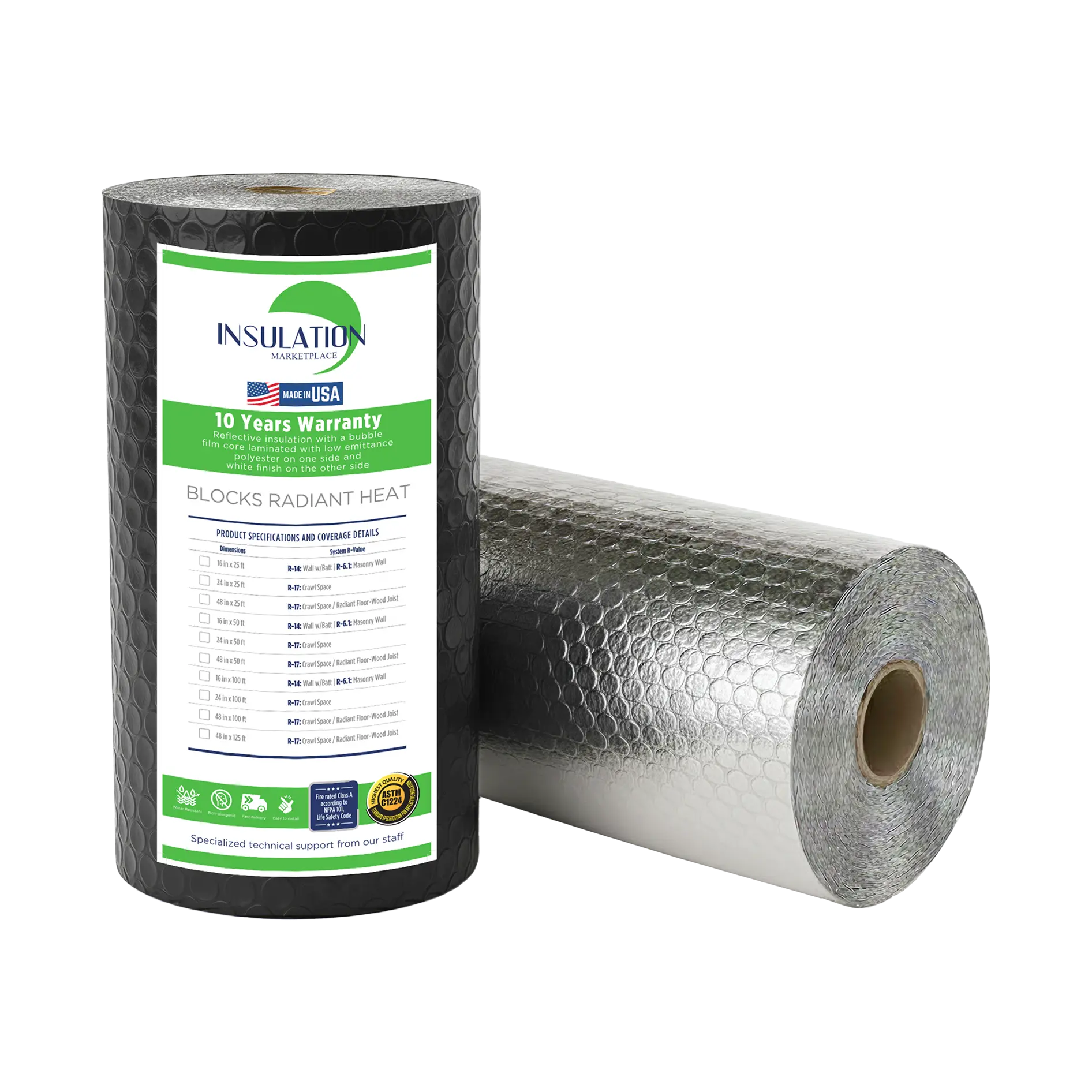 SmartBUBBLE - Reflective Single Bubble Insulation - Black / Foil