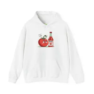 Funny Tomato Ketchup Hoodie, Unisex Hoodie for Food Lovers, Fun Gift for Cooks, Cozy Restaurant Style, Perfect for All Occasions