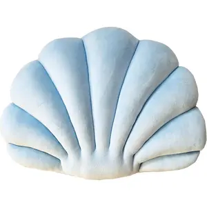 Shell Throw Pillows, Light Blue Shell Shaped Pillow, Small Cute Seashell Decorative Pillow  Series Cushion for Bedroom Living  Room Gifts Pillow 11 X 8 Inch